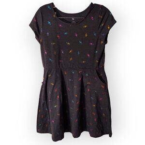 Girls SO Favorite Skater Size 14 Plus Gray with Robots and pockets